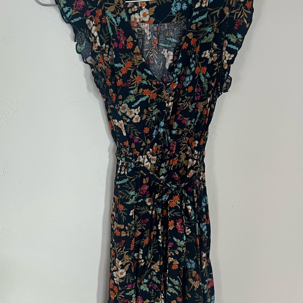 APRICOT Black Floral Midi Dress